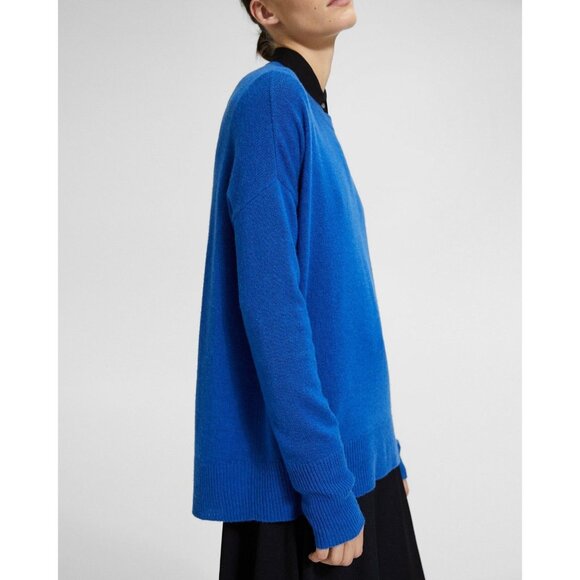 THEORY Karenia L Royal Blue 100% Cashmere Knit Oversized Sweater, Size P/S - Picture 3 of 16